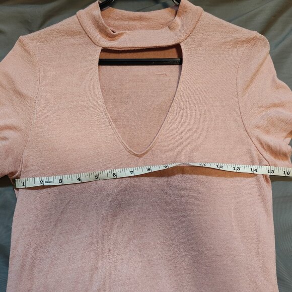GUC Aritzia Wilfred Free Dondoe Pink Choker Short Sleeve Dress - Sz L - Picture 6 of 11